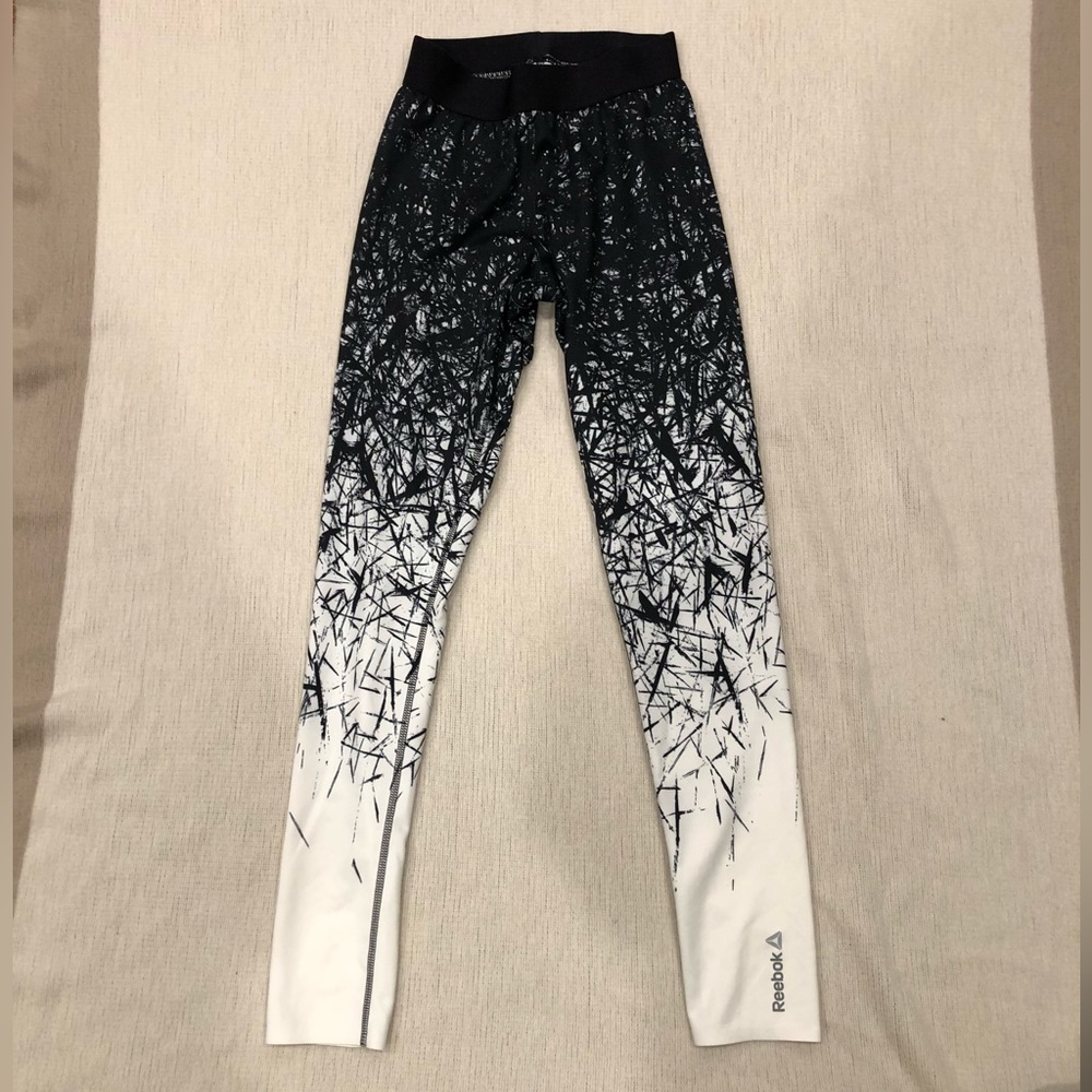 Reebok Black & White leggings, Size XS